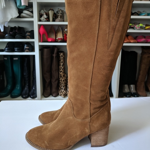 Blondo Nikki Brown Suede Heel Boots 